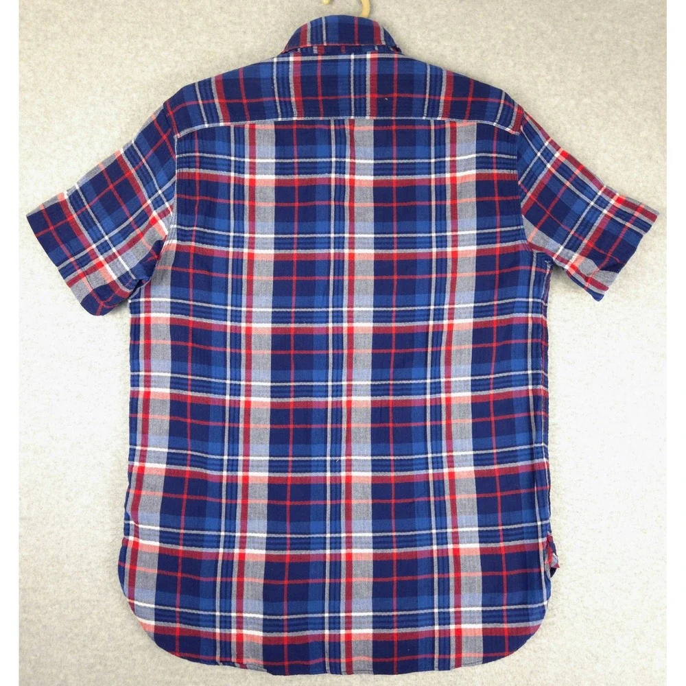 Polo Ralph Lauren Mens Small Blue Red Plaid‎ Short Sleeve Button Up Shirt NWT